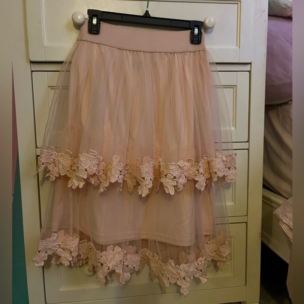 Mauve Pink Floral Maxi Skirt
